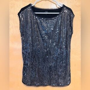 Loft Sequin Black Sleeveless Top